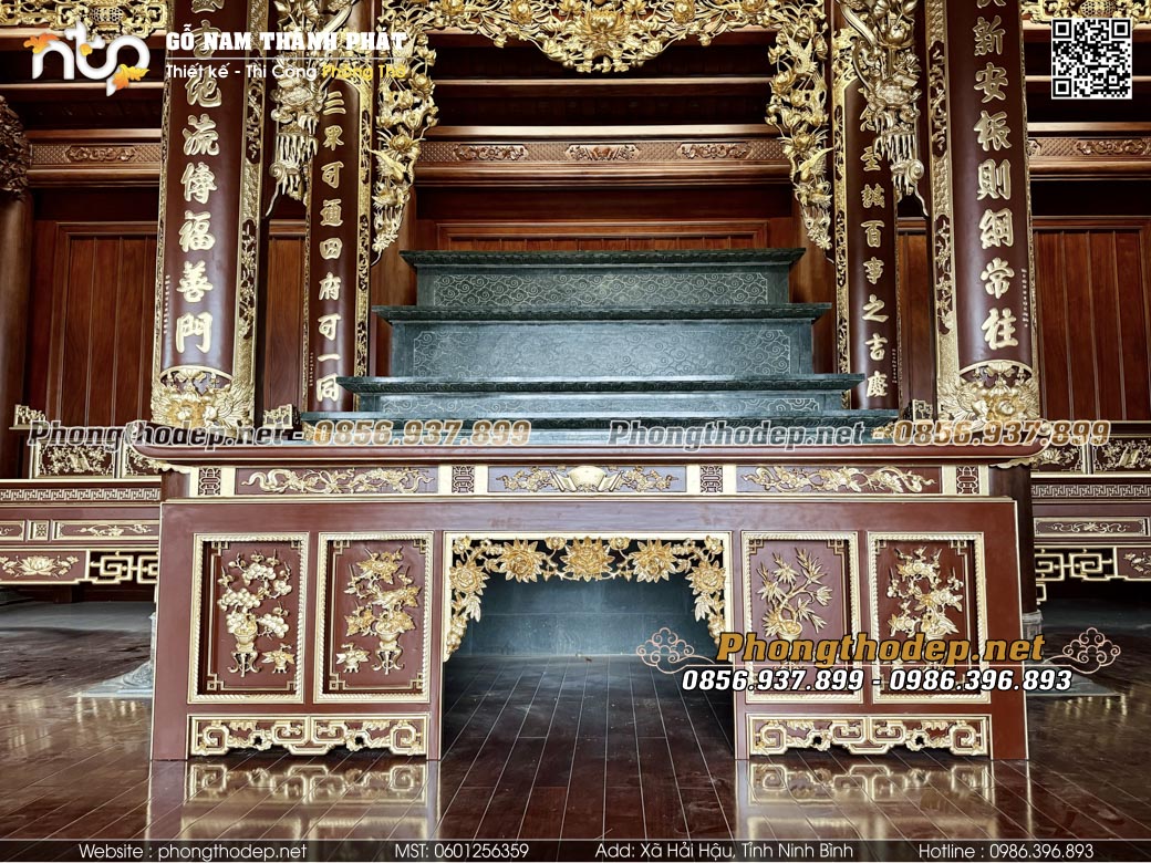 Nội thất phòng thờ truyền thống sơn son thếp vàng